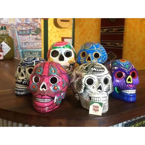 Calavera colored ceramic Skull Large 14cm-16cm - Image 5