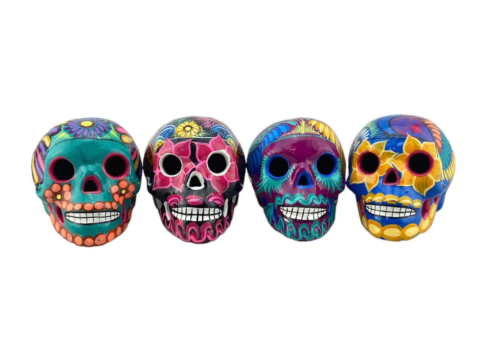 Calavera colored ceramic Skull Large 14cm-16cm - Image 6