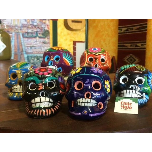 Calavera colored ceramic Skull Small 8cm-12cm - Image 3