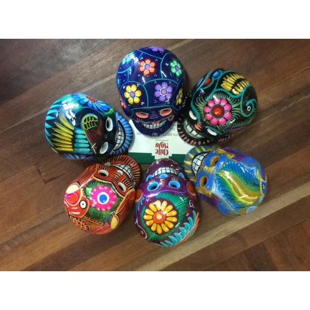 Calavera colored ceramic Skull Small 8cm-12cm - Image 4