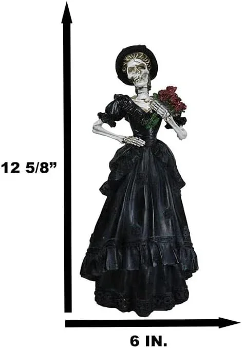 Day of the Dead 33cm tall Senora dressed in Black - Image 2