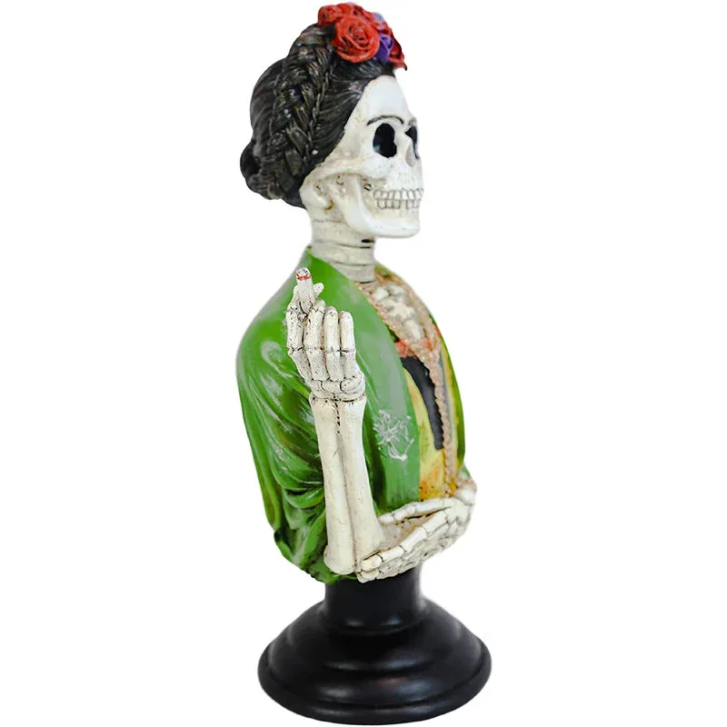 Day of the Dead Hand Painted Frida Kahlo Bust Centrepiece - Image 2