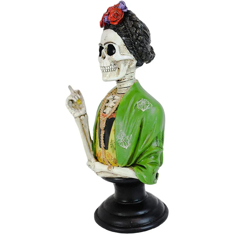 Day of the Dead Hand Painted Frida Kahlo Bust Centrepiece - Image 3