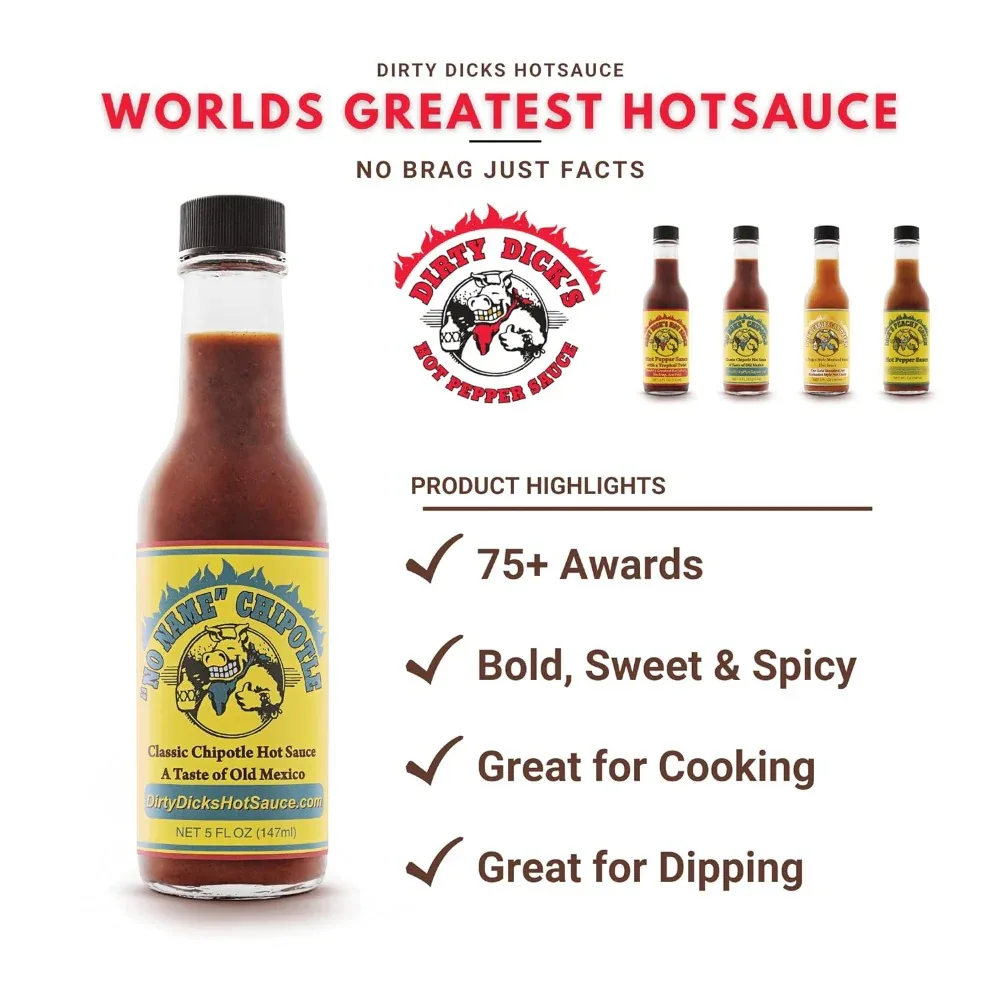 Dirty Dicks Classic Chipotle Hot Sauce 148ml (5oz) - Image 3