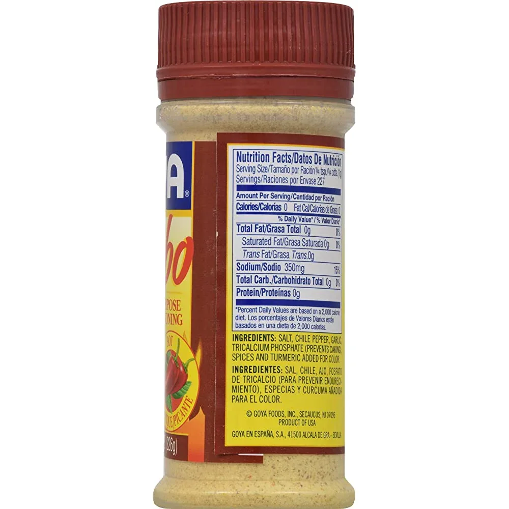 Goya Adobo All Purpose Seasoning - Hot 8oz (225gm) - Image 2