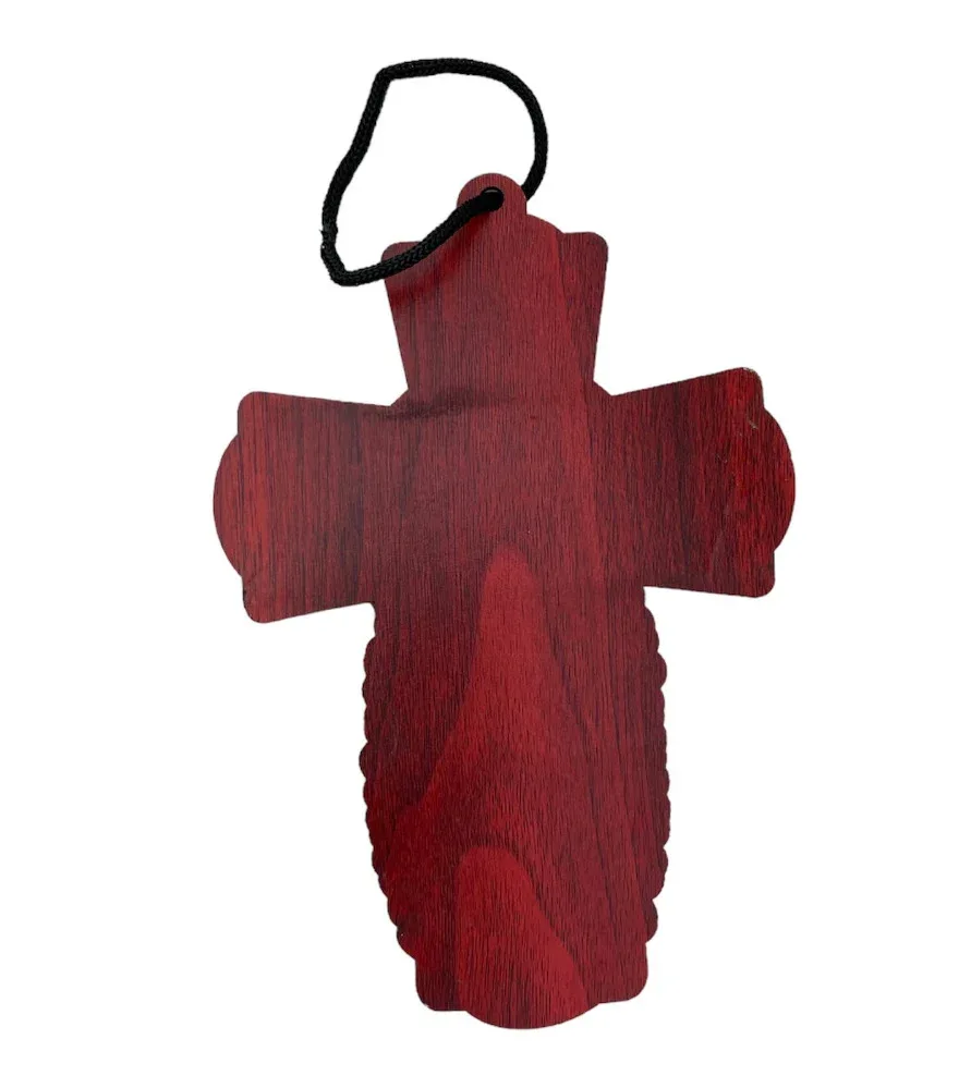 Guadalupe Car Pendant - wooden cross - Image 2