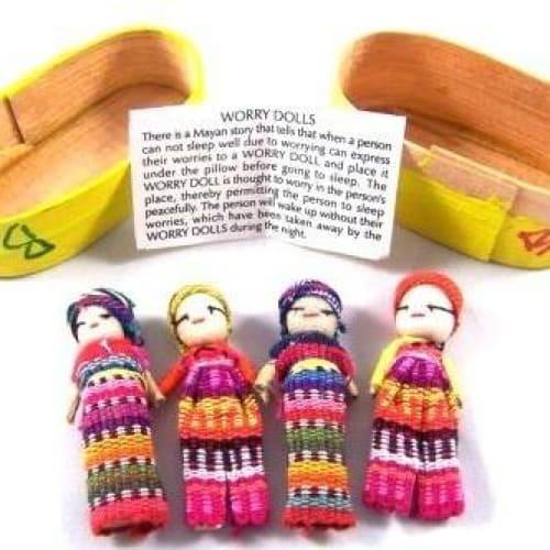 Guatemalan Worry Dolls - traditional box with 4 large dolls - Image 3