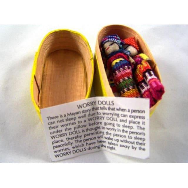 Guatemalan Worry Dolls - traditional box with 4 large dolls - Image 4