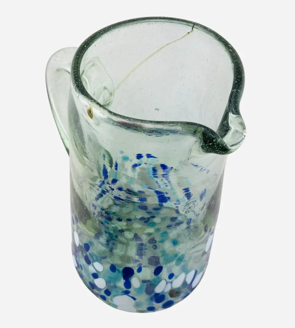 Handblown Glass Mexican Wide-base Pitcher - Image 3
