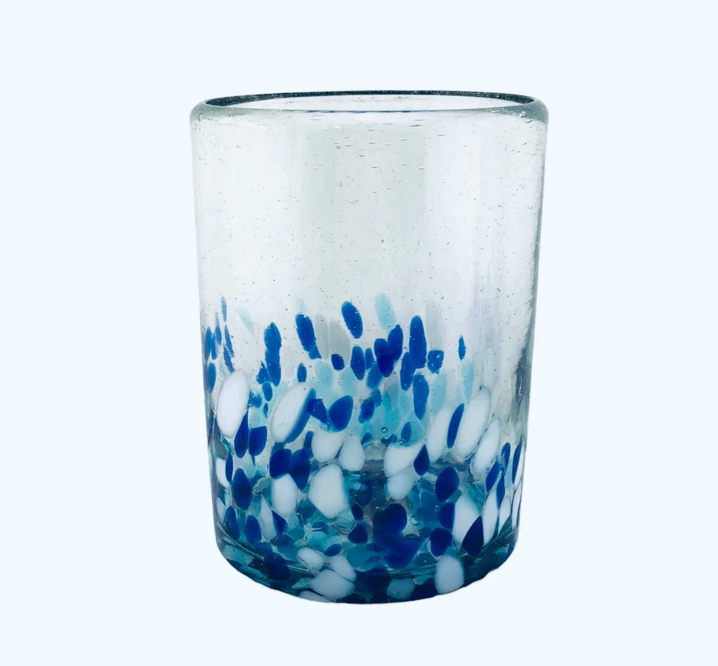 Handblown Mexican Old-fashioned Drink Glass - confetti base - Image 2