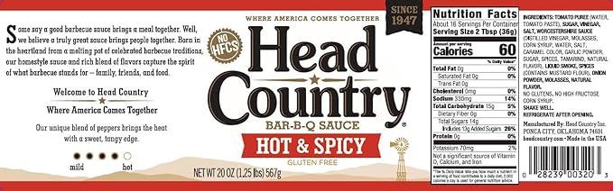 Head Country Hot & Spicy BBQ Sauce 567gm - Image 2