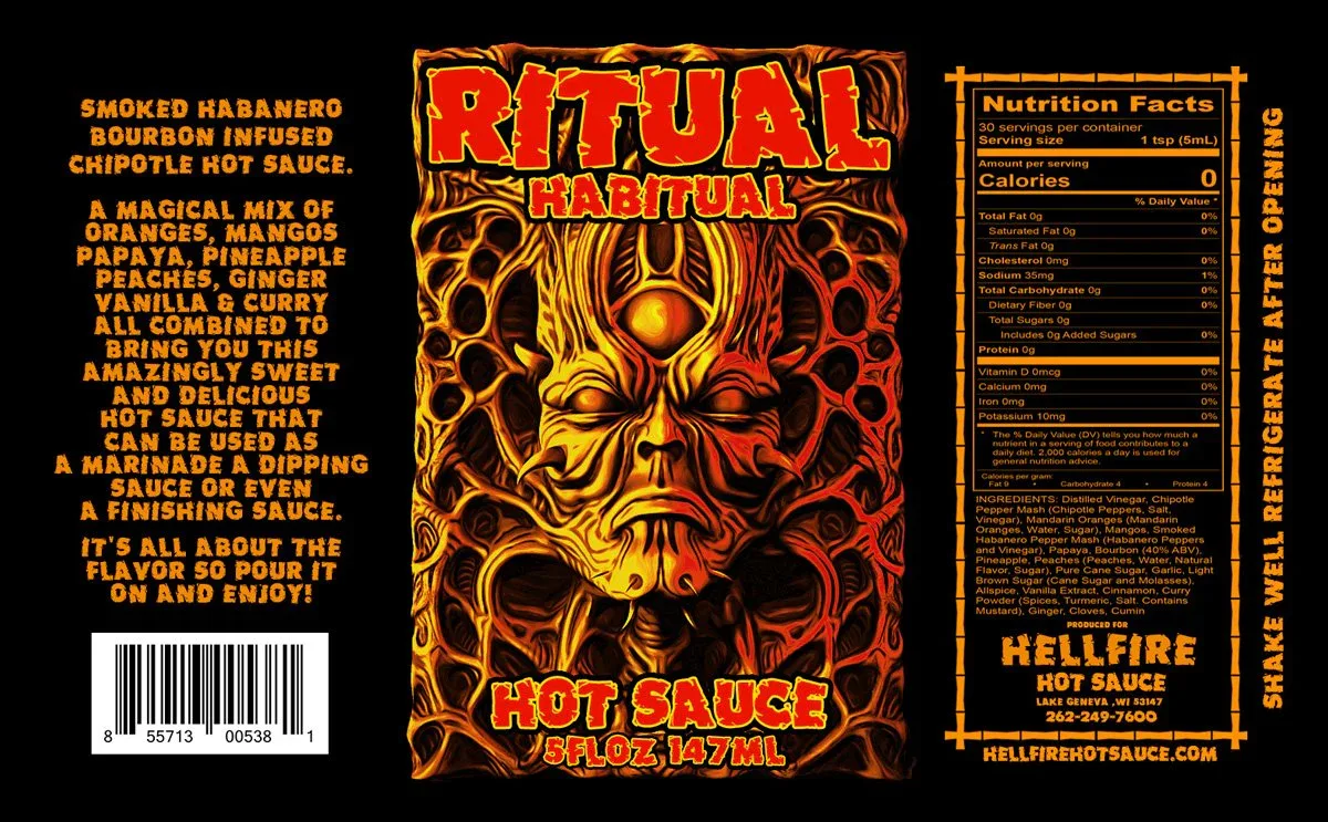 Hellfire Ritual Habitual Hot Sauce 5oz (148ml) - Image 2