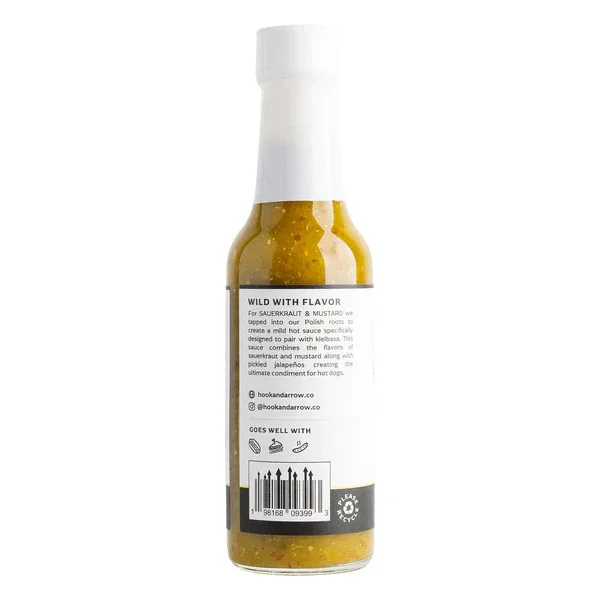 Hook & Arrow Spicier Sauerkraut & Mustard Hot Sasuce 5oz (148ml) - Image 2