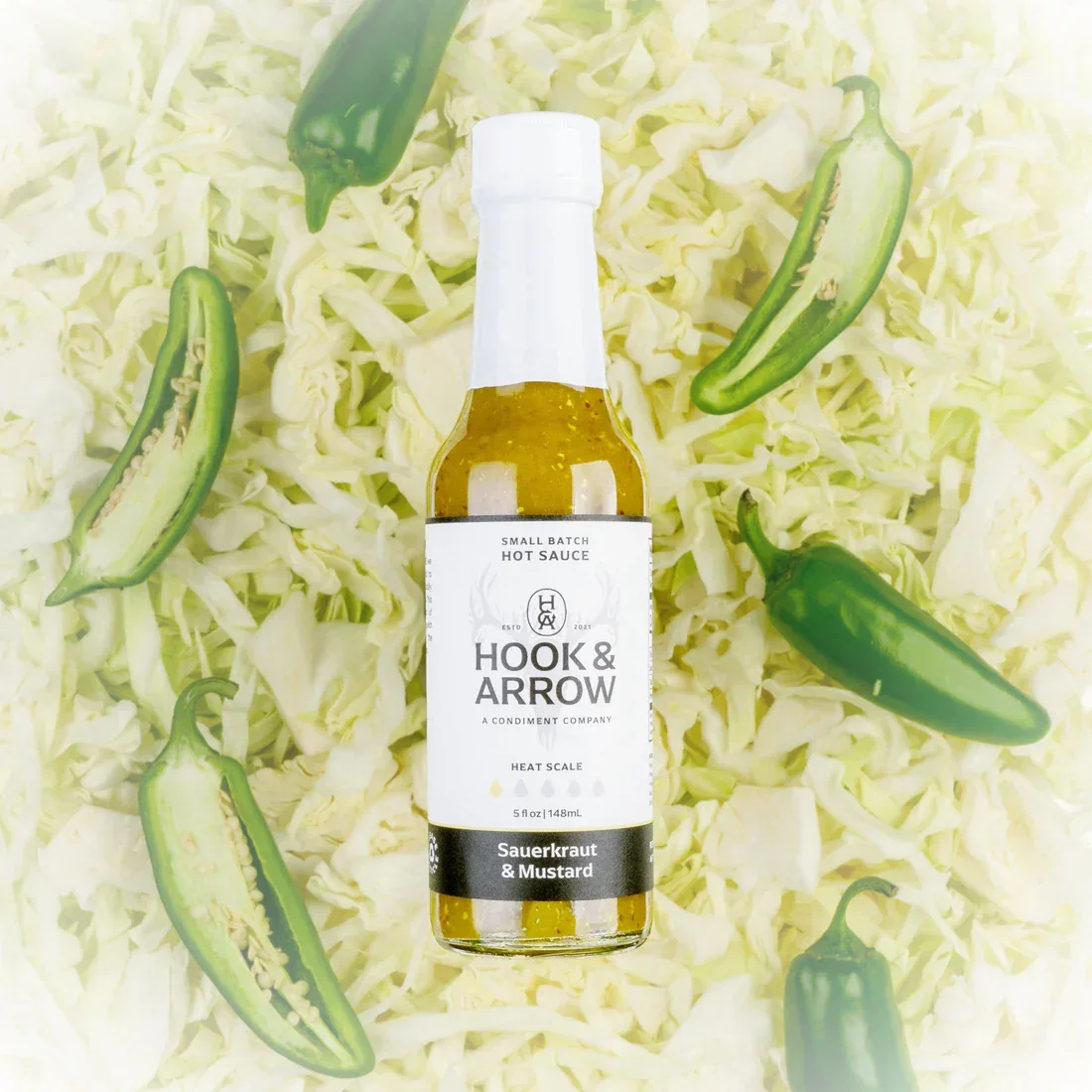 Hook & Arrow Spicier Sauerkraut & Mustard Hot Sasuce 5oz (148ml) - Image 3