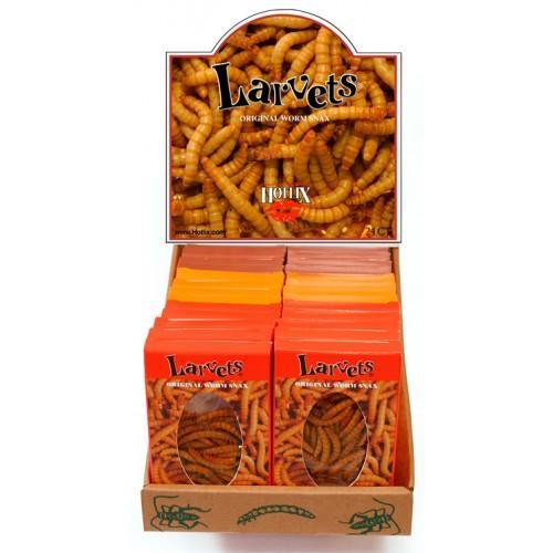 Hotlix Larvets Insect Snacks - mixed box of 24 (8 of each flavour) - best before Apr 2025
