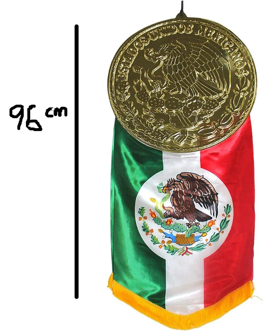 Mexican Flag Emblem w Metallic Coin - Image 2