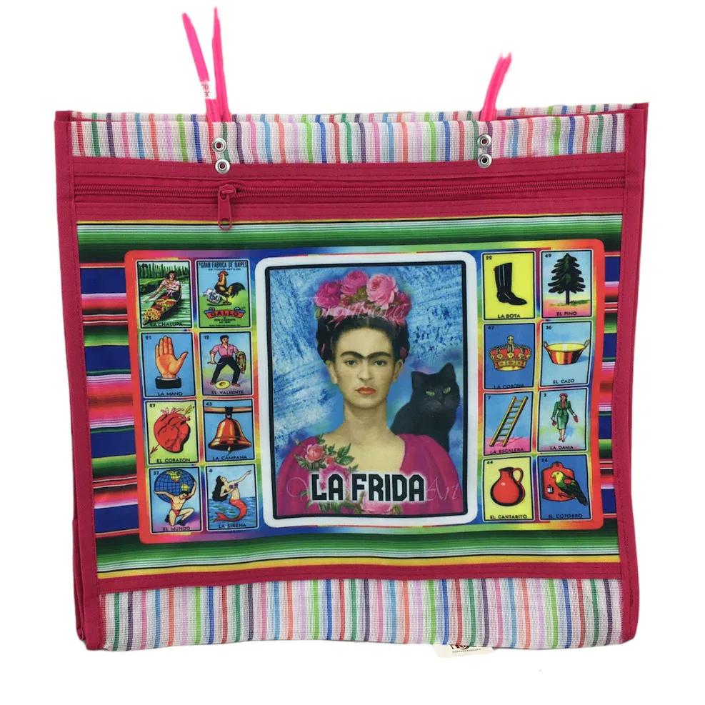 Mexican Mesh Market Bag with zipper - La Frida - Image 10