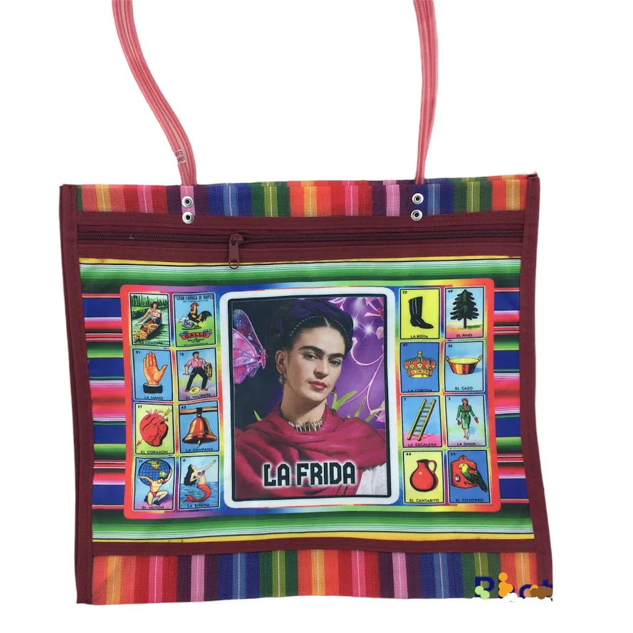 Mexican Mesh Market Bag with zipper - La Frida - Image 3