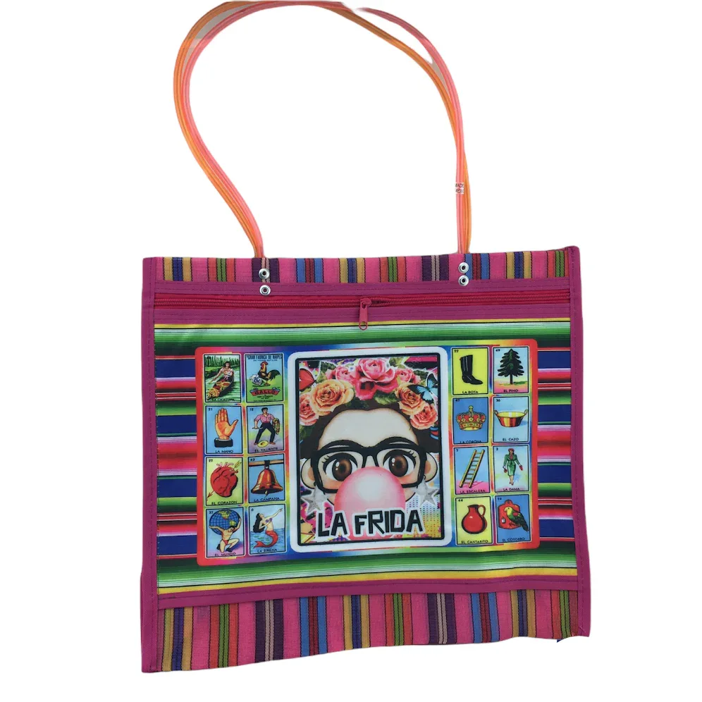 Mexican Mesh Market Bag with zipper - La Frida - Image 4