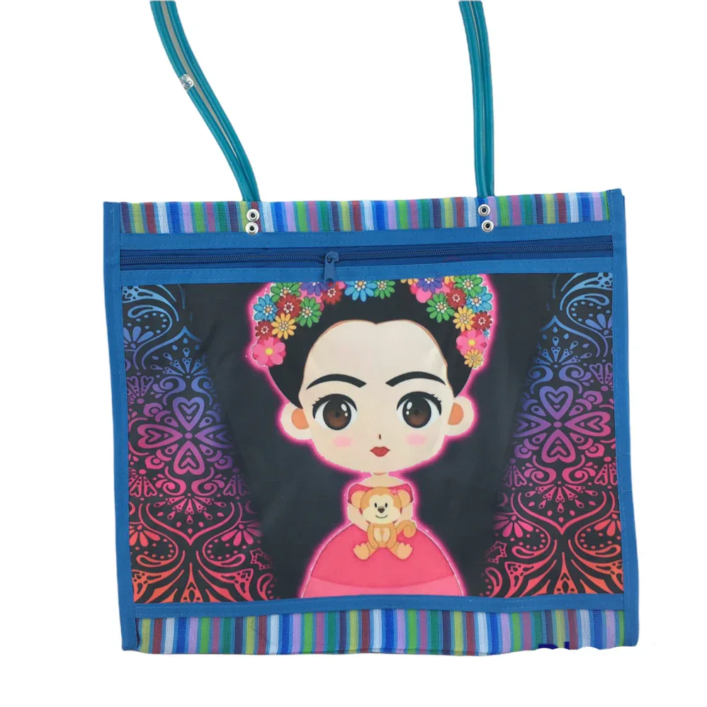 Mexican Mesh Market Bag with zipper - La Frida - Image 7