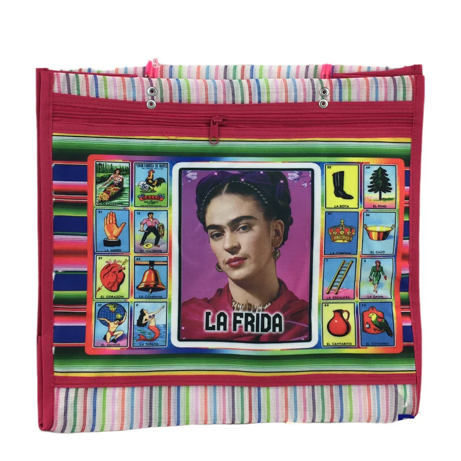 Mexican Mesh Market Bag with zipper - La Frida - Image 9