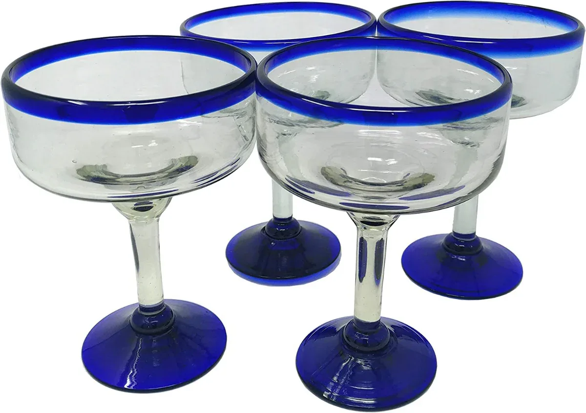 Mexican recycled glass - hand blown Margarita Glass - Image 3