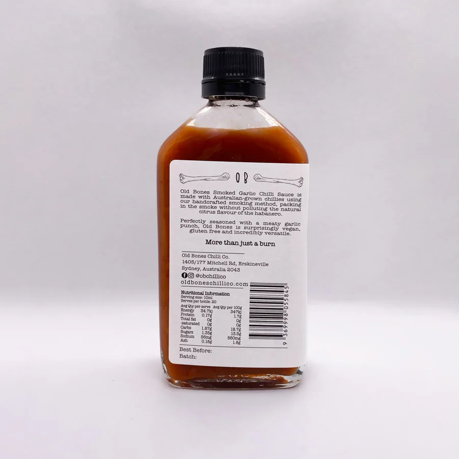 Old Bones Smoked Garlic Chilli Sauce - 200ml - Image 2