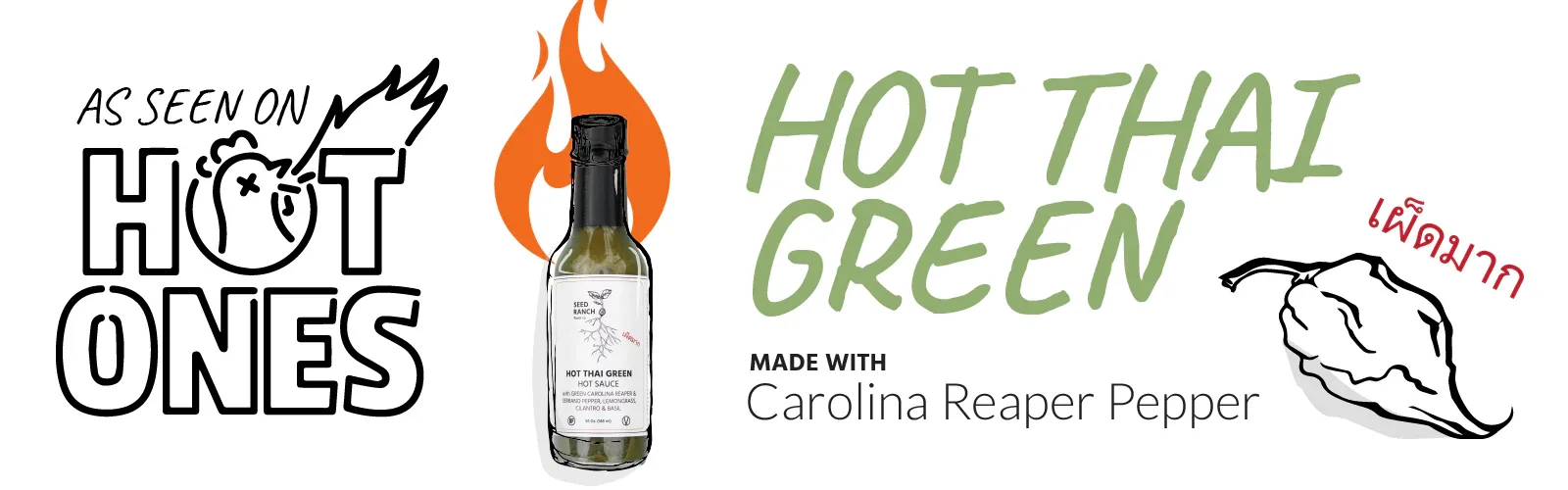 Seed Ranch Flavor Co. Hot Thai Green Sauce with Carolina Reaper 5oz (148ml) - Image 2