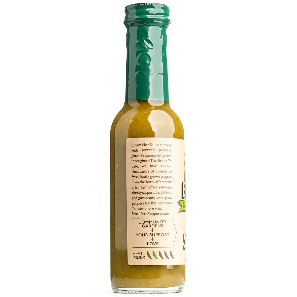 Small Axe Peppers - The Bronx Green Serrano Hot Sauce 5oz (148ml) - Image 2