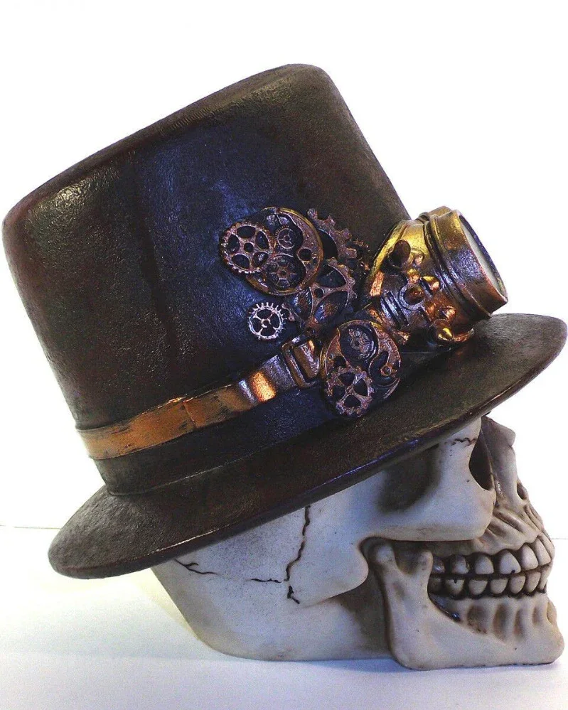 Steampunk Skull - cast resin figurine - Image 3