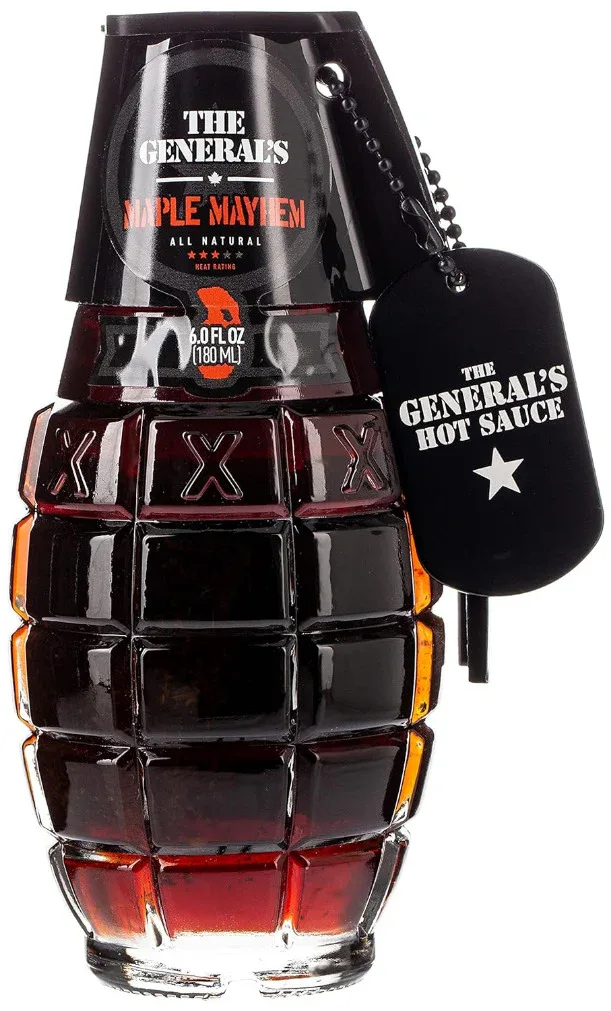 The Generals Hot Sauce Grenade - Maple Mayhem Hot Syrup 180ml (6oz)