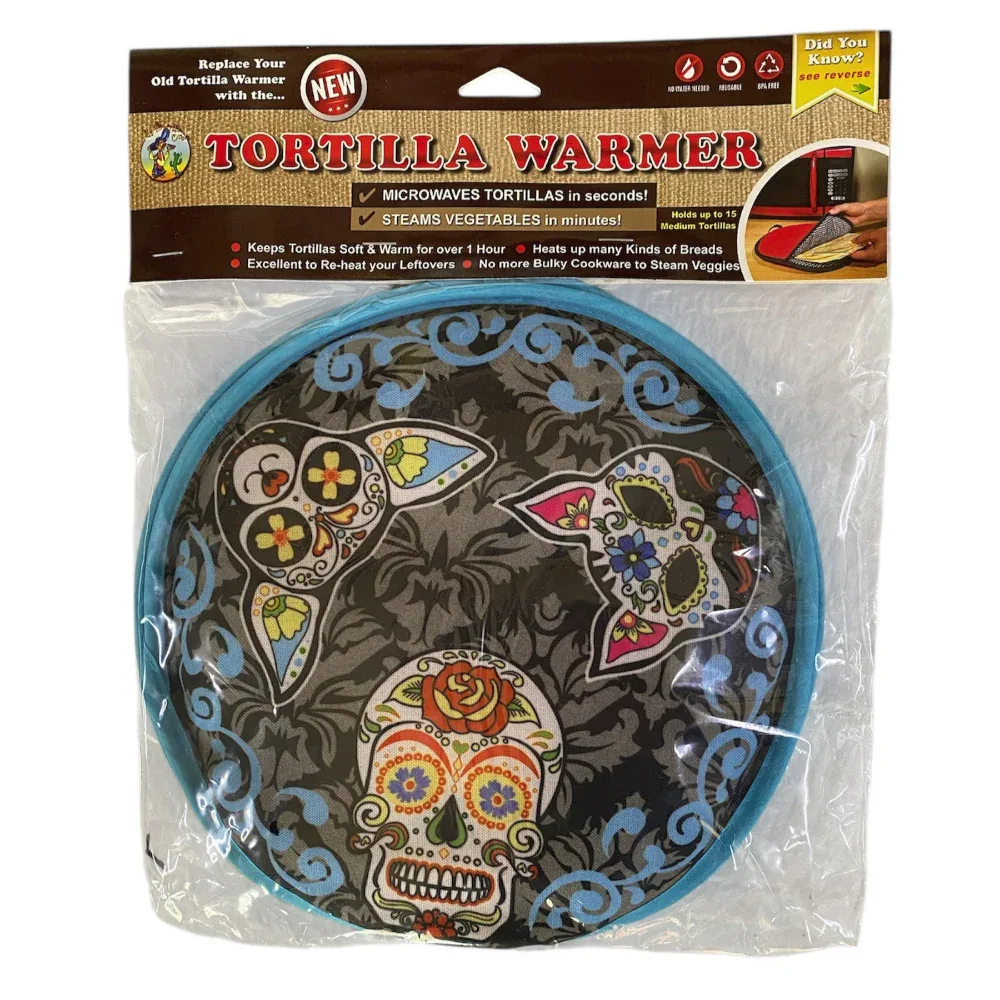 Tortilla Warmer - Day of the Dead Cat Dog and Skull - Image 2