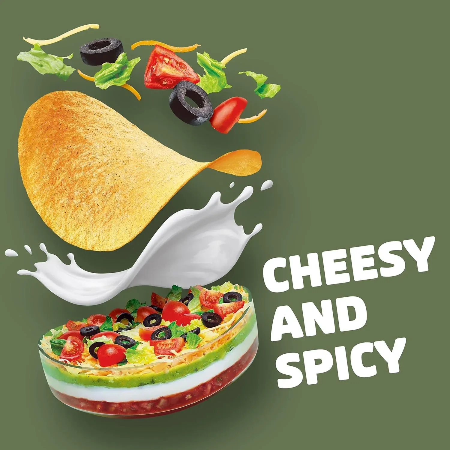 US Pringles 7 Layer Dip flavoured Potato Chips 158gm - Image 2