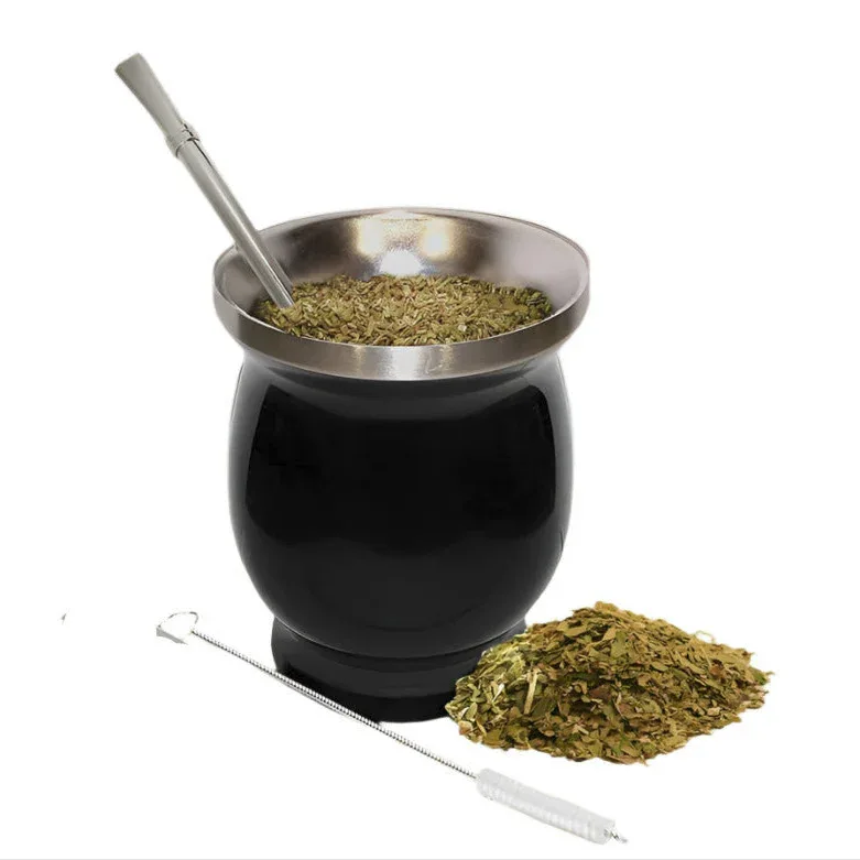 Yerba Mate Stainless Steel Gourd Kit - incl Bombilla Straw and Brush - Image 7